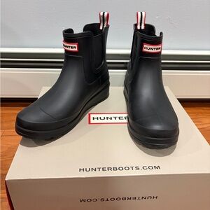 Hunter Black Ankle Rain woman’s Boots Sz 10